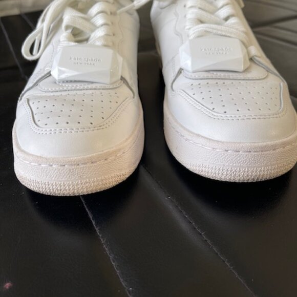 Kate Spade Tennis Shoes 7.5 White leather - Picture 2 of 10